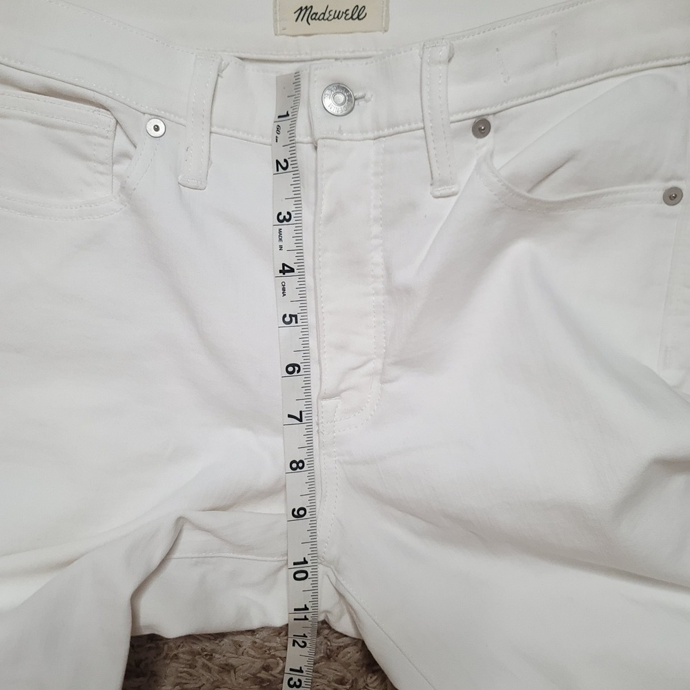 Madewell Skinny Jeans Women 29 White 9 Inch High Rise Stretch Denim Pants - Picture 7 of 12